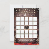 Rustikaler Herbst-Wedding Brautparty-Bingo-Karten Einladung (Vorderseite)