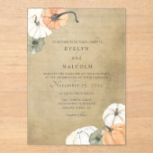 Rustikaler Herbst Weißer Herbst, Orange Pumpkins H Acryleinladungen (Vorderseite)