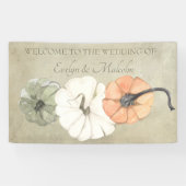 Rustikaler Herbst Weißer Herbst, Orange Pumpkins H Banner (Horizontal)