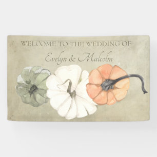 Rustikaler Herbst Weißer Herbst, Orange Pumpkins H Banner