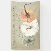 Rustikaler Herbst Weißer Herbst, Orange Pumpkins H Banner (Vertikal)
