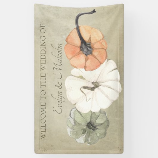 Rustikaler Herbst Weißer Herbst, Orange Pumpkins H Banner (Vertikal)