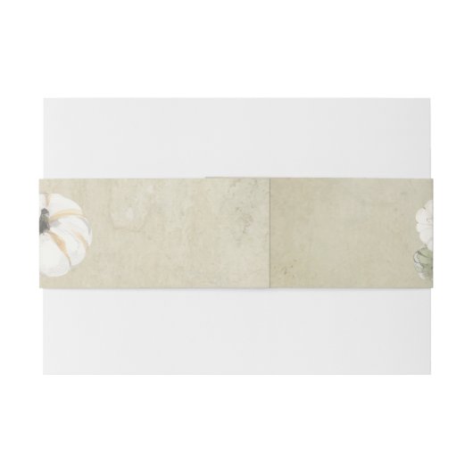 Rustikaler Herbst Weißer Herbst, Orange Pumpkins H Einladungsbanderole (Rückseitenbeispiel)