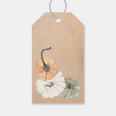 Rustikaler Herbst Weißer Herbst, Orange Pumpkins H Geschenkanhänger (Rückseite)