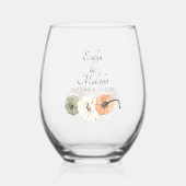 Rustikaler Herbst Weißer Herbst, Orange Pumpkins H Weinglas Ohne Stiel (Vorderseite)