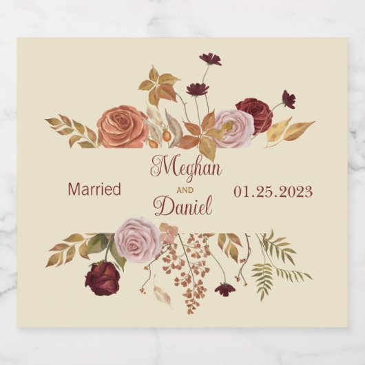 Rustikaler Herbst-Zwergpumpen Schaumweinetikett (Einzelnes Label)