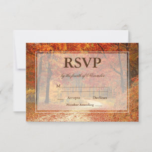 Rustikaler Herbstbaum Hochzeit RSVP Karte