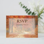 Rustikaler Herbstbaum Hochzeit RSVP Karte (Stehend Vorderseite)