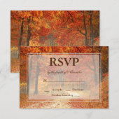 Rustikaler Herbstbaum Hochzeit RSVP Karte (Vorne/Hinten)