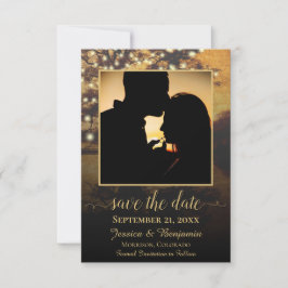 Rustikaler Herbstbaum mit Foto Hochzeit Save The Date