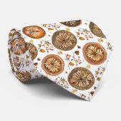 Rustikaler Herbstbaum Slice Mandala Krawatte (Gerollt)