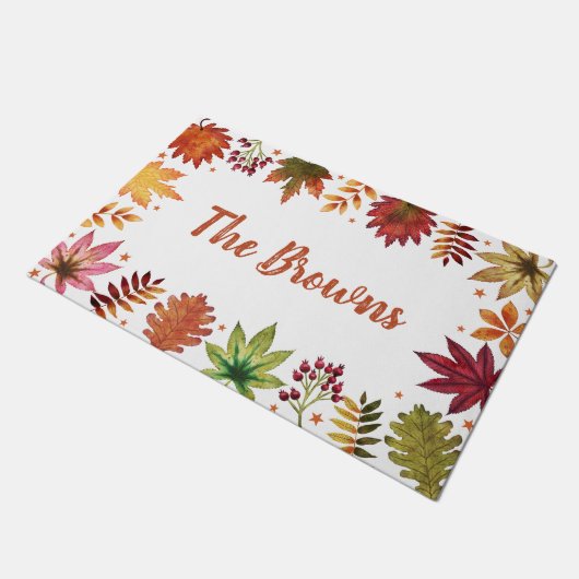 Rustikaler Herbsternte Herbstlaub Bauernhof Fußmatte (Schrägansicht)