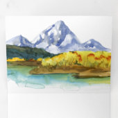 Rustikaler Herbstfall Bergwald Hochzeit See Dreifach Gefaltete Einladung (Innen Erste Seite)