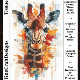 Rustikaler Herbstfall Giraffe Portrait DE3 Decoupa Seidenpapier