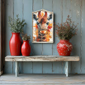 Rustikaler Herbstfall Giraffe Portrait DE3 Decoupa Seidenpapier