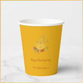 Rustikaler Herbstfall Pumpkin Erntedank Pappbecher