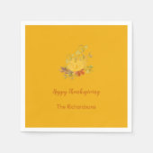 Rustikaler Herbstfall Pumpkin Erntedank Serviette (Vorderseite)