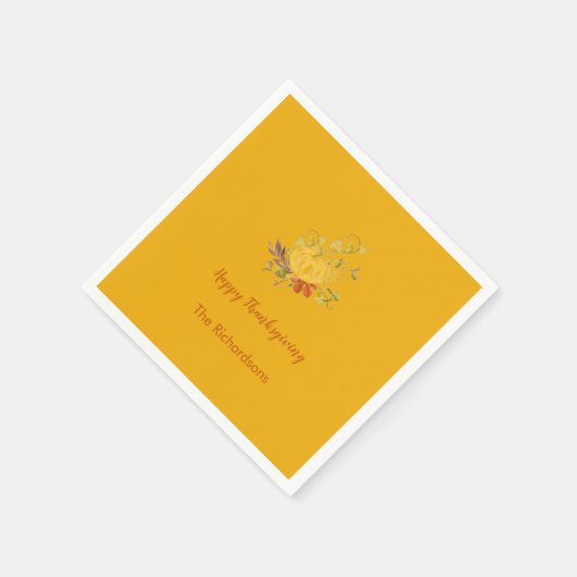 Rustikaler Herbstfall Pumpkin Erntedank Serviette (Ecke)