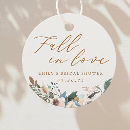 Rustikaler Herbstflorfall im Brautparty der Liebe Geschenkanhänger