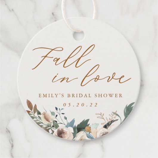 Rustikaler Herbstflorfall im Brautparty der Liebe Geschenkanhänger (Vorderseite)