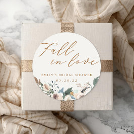 Rustikaler Herbstflorfall im Brautparty der Liebe Runder Aufkleber