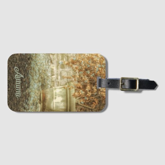 Rustikaler Herbstgarten Gepäckanhänger (Vorderseite (Horizontal))