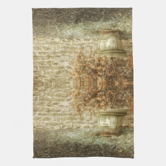 Rustikaler Herbstgarten Geschirrtuch (Vertikal)