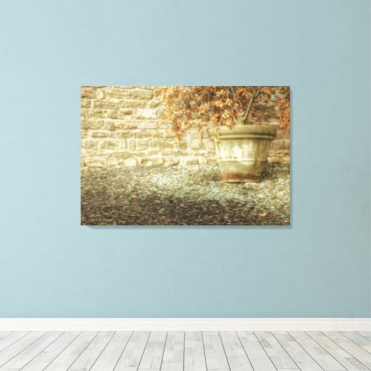 Rustikaler Herbstgarten Leinwanddruck (Insitu (Holzboden))