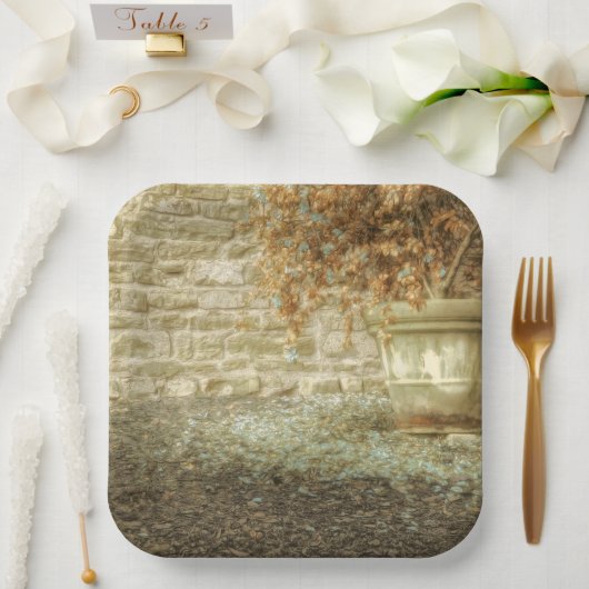 Rustikaler Herbstgarten Pappteller (Hochzeit)