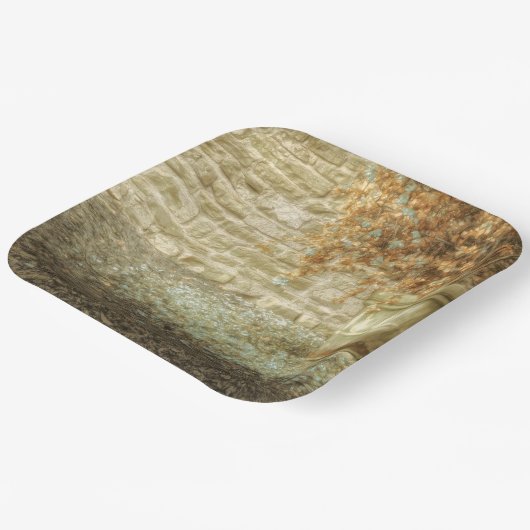 Rustikaler Herbstgarten Pappteller (Gewinkelt)