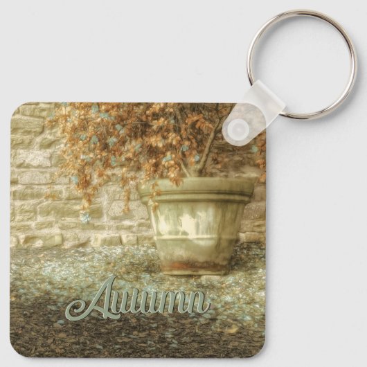 Rustikaler Herbstgarten Schlüsselanhänger (Rückseite)