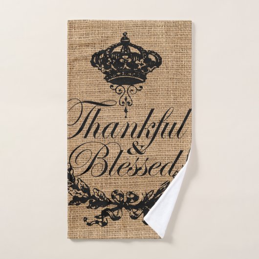 rustikaler Herbstherbst Erntedank dankbar gesegnet Badhandtuch Set (Handtuch)