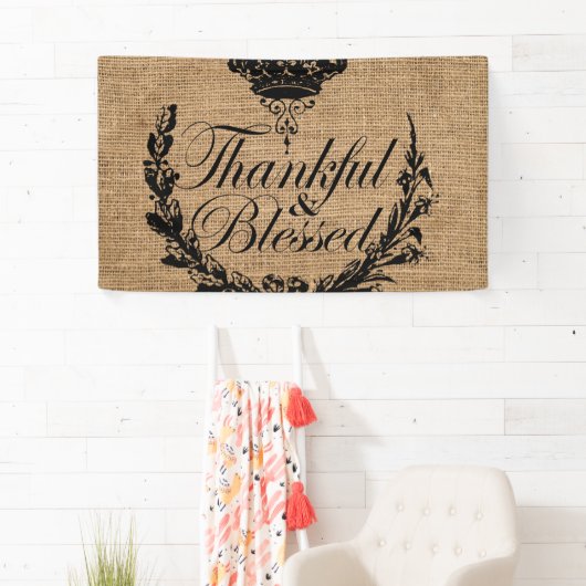 rustikaler Herbstherbst Erntedank dankbar gesegnet Banner (Insitu)