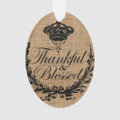 rustikaler Herbstherbst Erntedank dankbar gesegnet Ornament (Vorderseite)