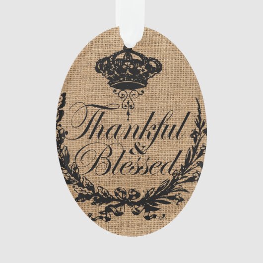 rustikaler Herbstherbst Erntedank dankbar gesegnet Ornament (Vorderseite)