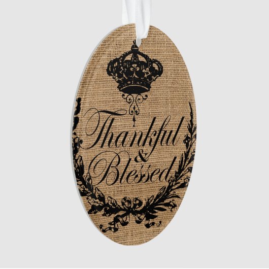 rustikaler Herbstherbst Erntedank dankbar gesegnet Ornament (Vorderseite)