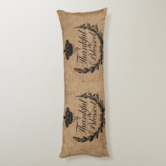 rustikaler Herbstherbst Erntedank dankbar gesegnet Seitenschläferkissen (Rückseite (Vertikal))