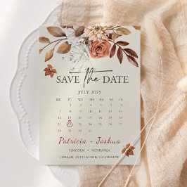 Rustikaler Herbstkalender Save the Date Karte