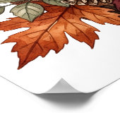 Rustikaler Herbstkerzen-Blumen-Tischschmuck Poster (Ecke)