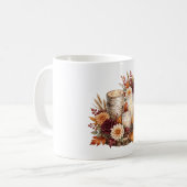 Rustikaler Herbstkerzen-Blumenstrauß Kaffeetasse (Vorderseite Links)