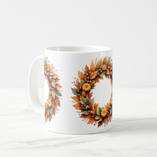 Rustikaler Herbstkranz Kaffeetasse (Vorderseite Links)
