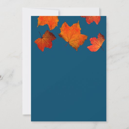 Rustikaler Herbstlaub gebrannte orange Einladung (Rückseite)