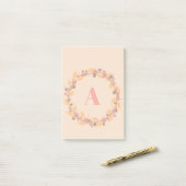 Rustikaler Herbstlaub Wreath | Monogramm Post-it Klebezettel (Auf Schreibtisch)