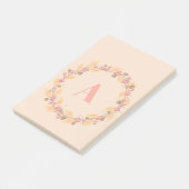 Rustikaler Herbstlaub Wreath | Monogramm Post-it Klebezettel (angewinkelt)