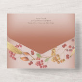 Rustikaler Herbstleaf & Berry Wreath Rust QR Code All In One Einladung (Rückseite)