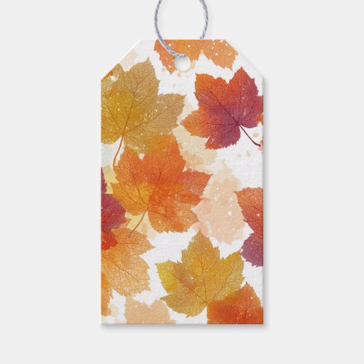 Rustikaler Herbstleave | Fall Leaf Muster Geschenkanhänger (Vorderseite)
