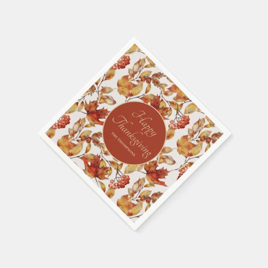 Rustikaler Herbstleaves Erntedank Napkins Serviette (Ecke)