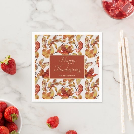 Rustikaler Herbstleaves Erntedank Serviette (Beispiel)