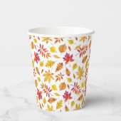 Rustikaler Herbstleaves Muster Erntedank Pappbecher (Rückseite)