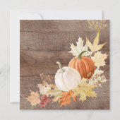 Rustikaler Herbstleaves Pumpkins Bridal Tee Einladung (Rückseite)